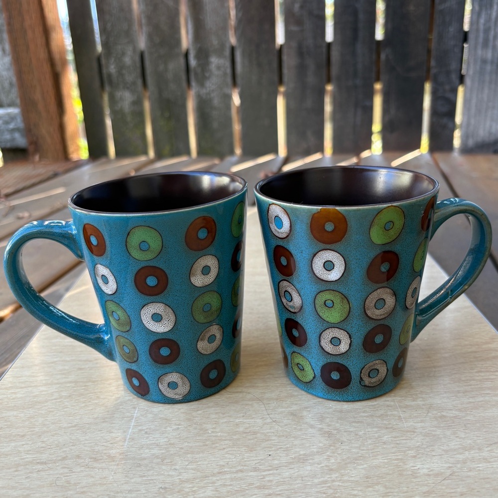 Mr. Coffee Coupa Cafe Donut Ceramic Mugs Set of 2